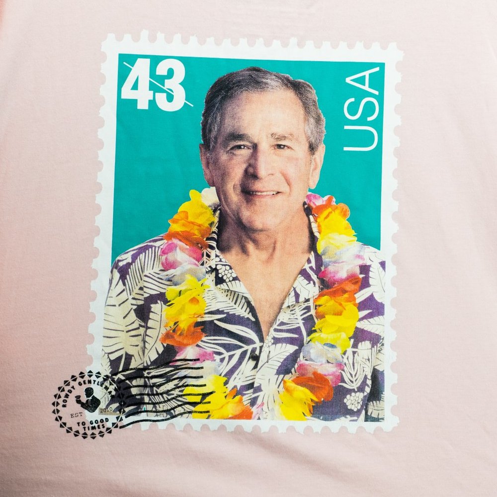 Rowdy Gentleman t shirt Pocket Tee XXL George W Bush Stamp Shirt